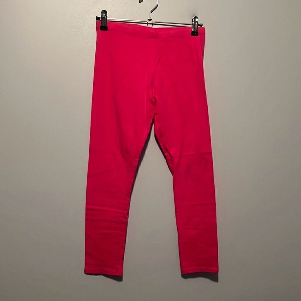 Faded Glory Kid's Red Solid Pull On High Rise Leggings Size L/G(10-12)